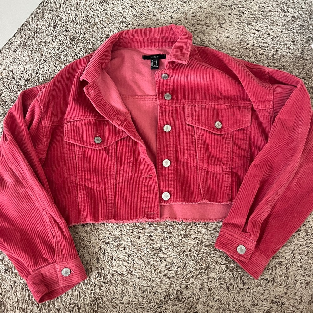 Forever 21 pink corduroy jacket
